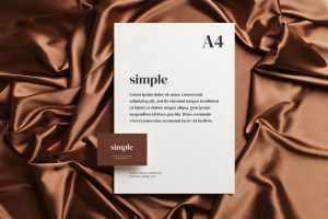 Business card with letterhead mockup