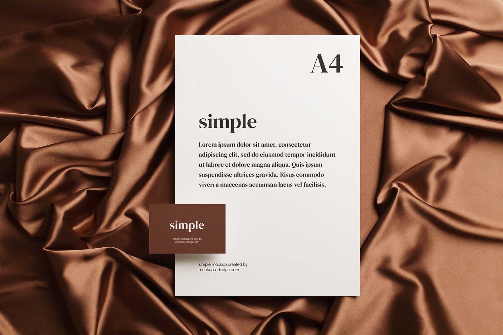 Business card with letterhead mockup