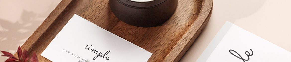 Business card with paper and candle mockup