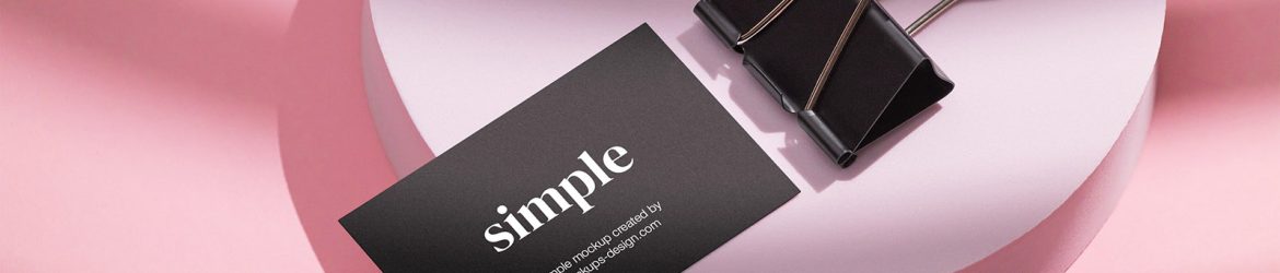 Business card with paper clip mockup