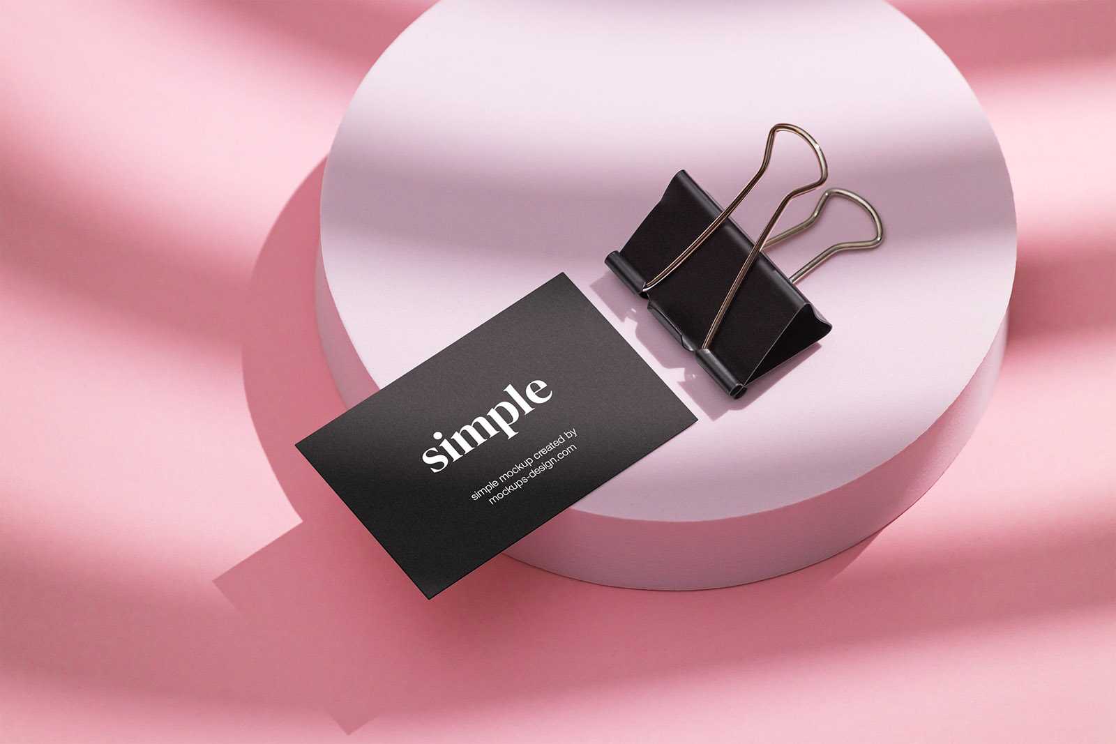 Business card with paper clip mockup