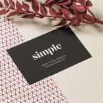 Business card with red dried plant mockup