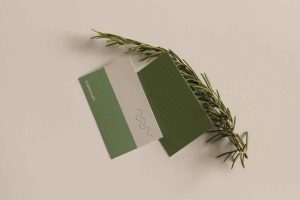 Business Card with Rosemary Mockup