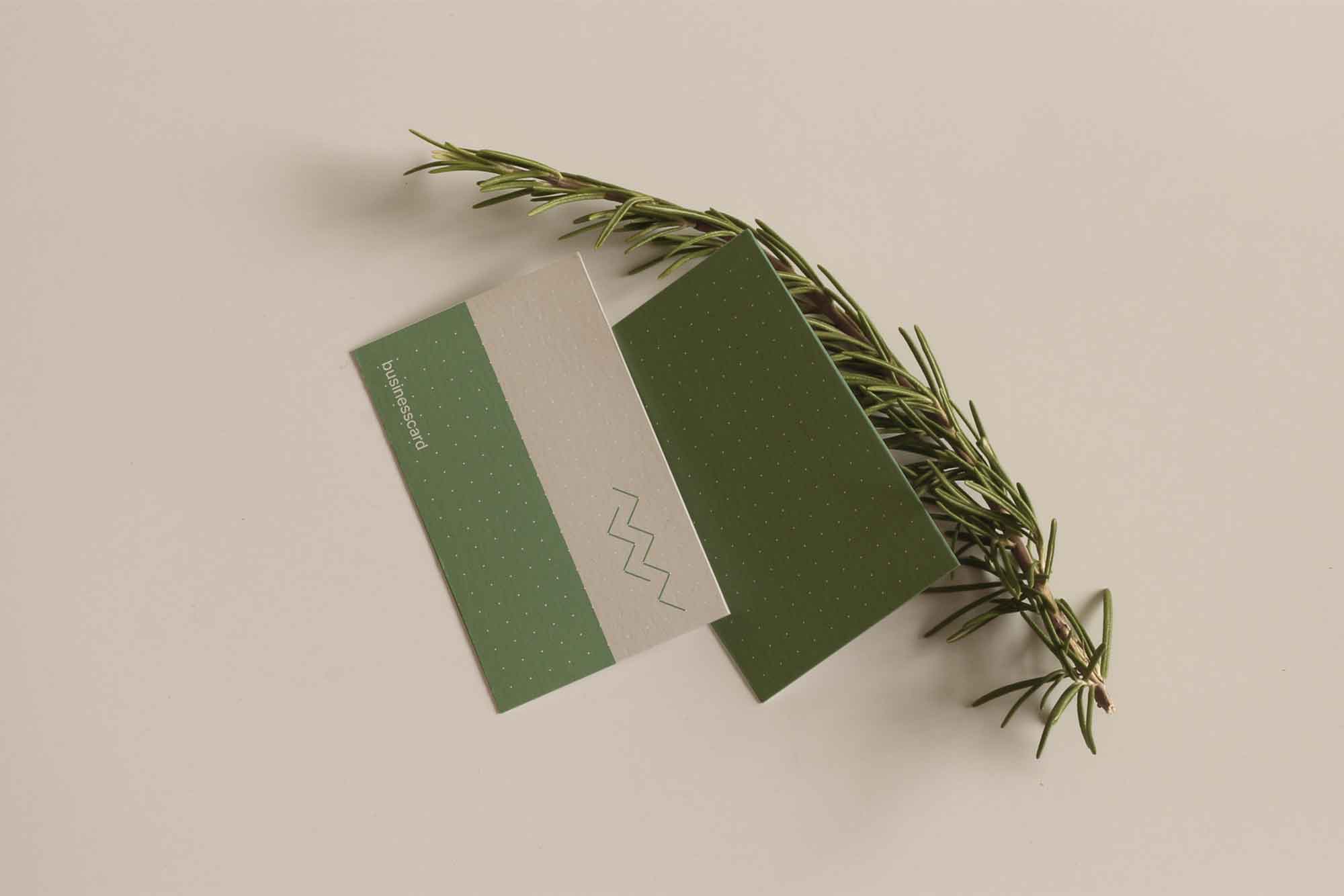 Business Card with Rosemary Mockup