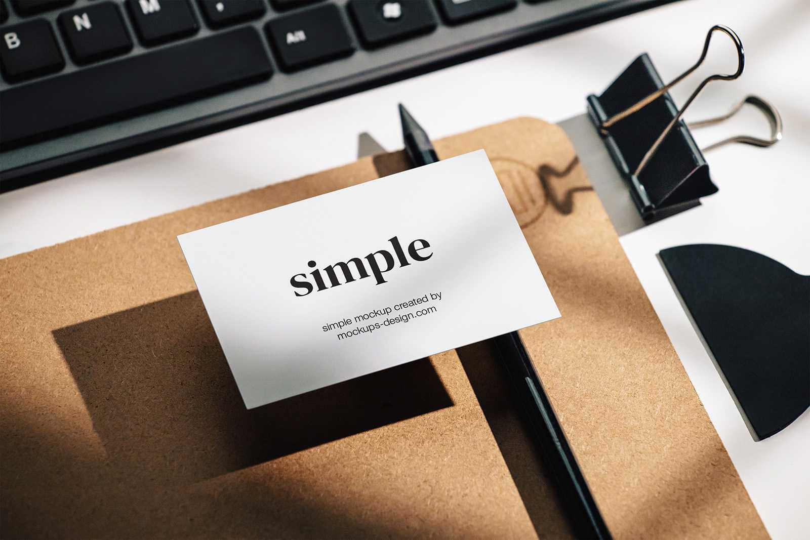 Business card with stationery elements