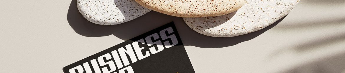 Business card with stones mockup