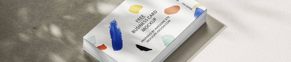 Business card with strong shadows mockup