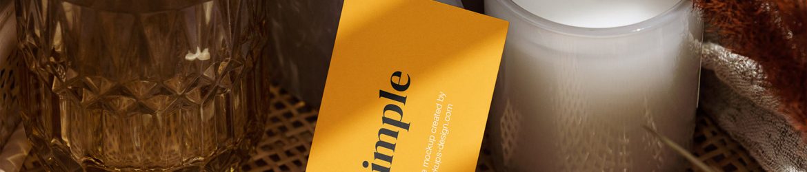 Business card with the candle mockup