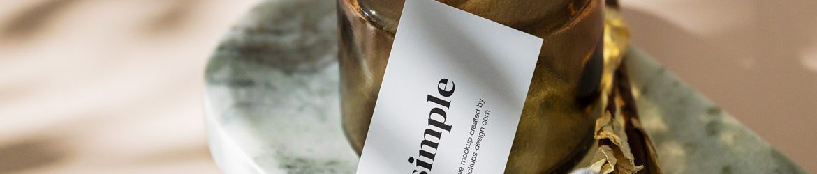 Business card with the dark vase mockup
