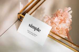 Business card with the mirror mockup