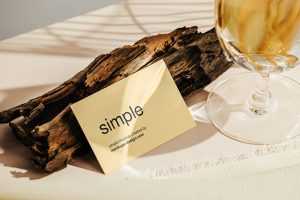 Business card with wood fragment
