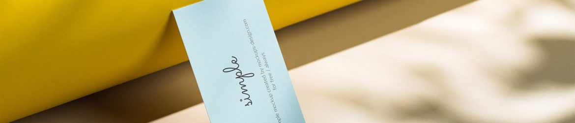 Business card with yellow background mockup