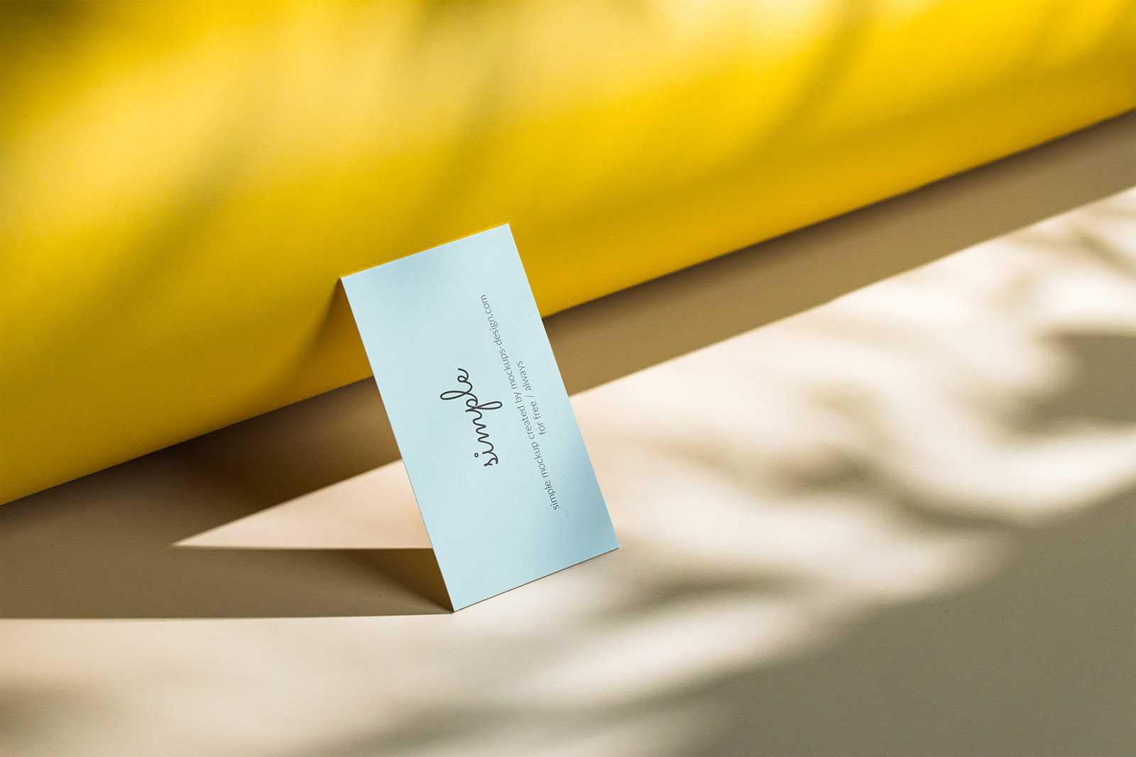 Business card with yellow background mockup