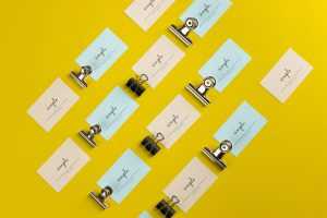 Business cards grid mockup