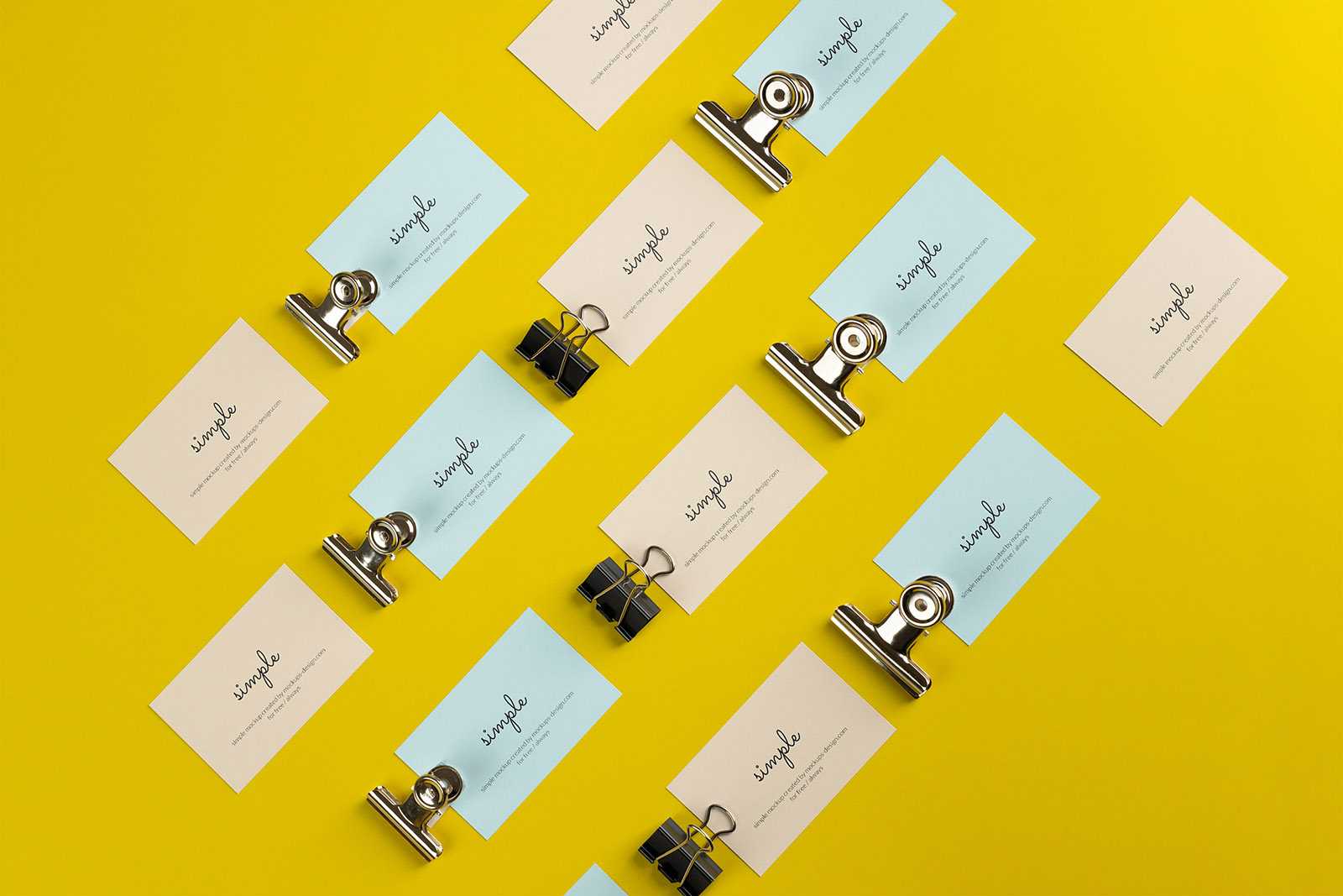 Business cards grid mockup