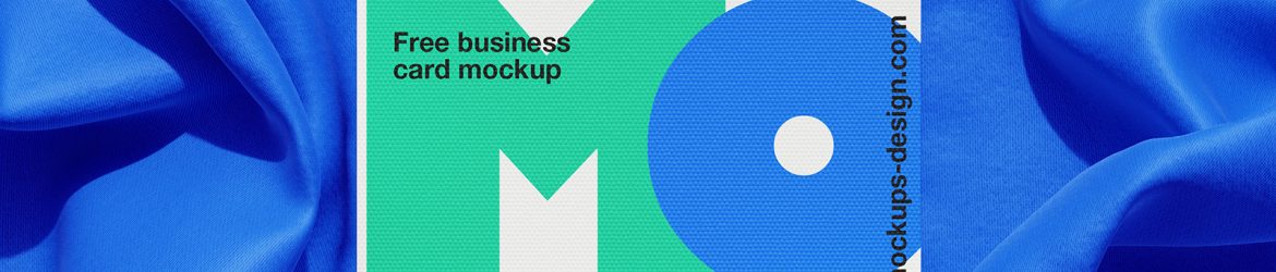Business cards lying on a fabric mockup