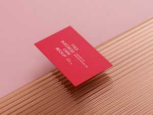 Business cards mockup with a piece of plexiglass