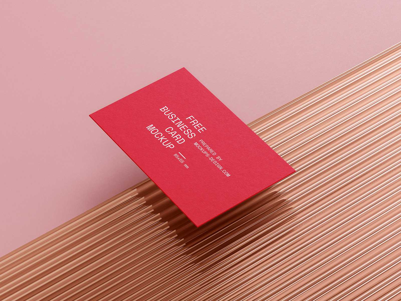 Business cards mockup with a piece of plexiglass