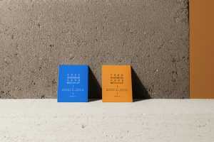 Business cards on a concrete mockup - Instant Download