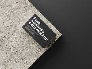 Business cards on a stone mockup