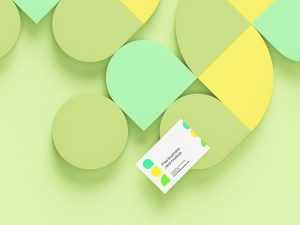 Business cards on abstract background mockup
