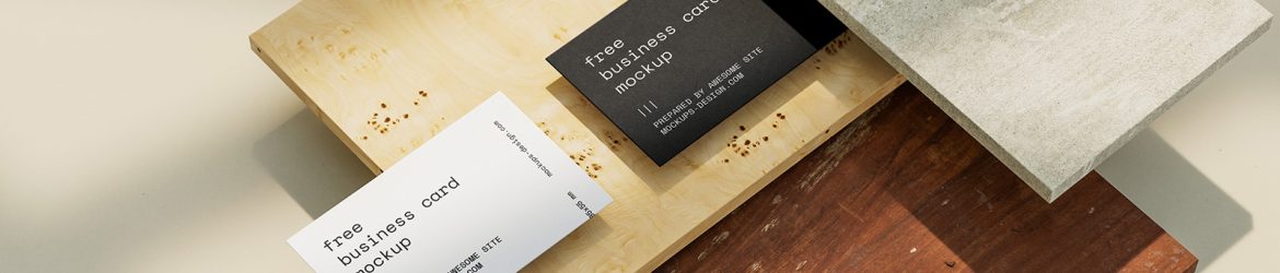 Business cards on tiles mockup Business cards on tiles mockup