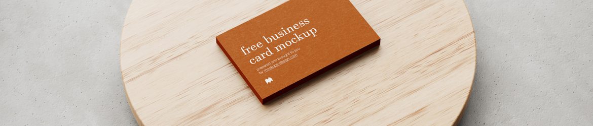 Business cards on wooden plate - Instant download