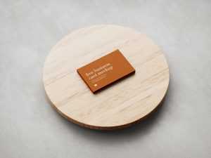 Business cards on wooden plate - Instant download