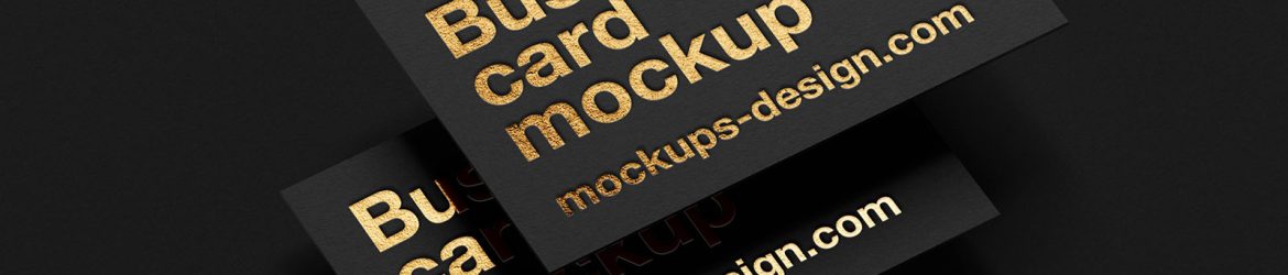 Business cards with metallic foil mockup