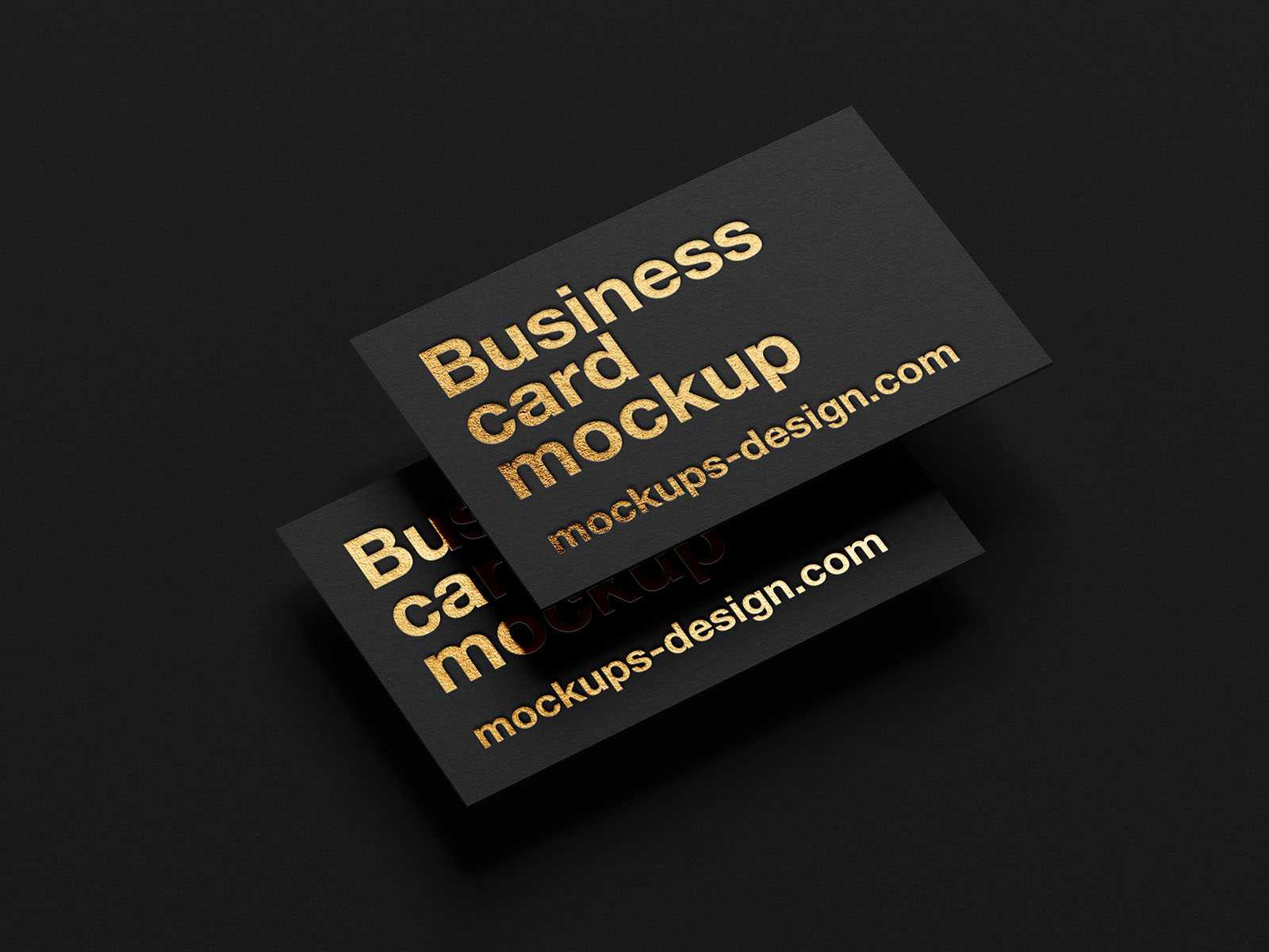 Business cards with metallic foil mockup