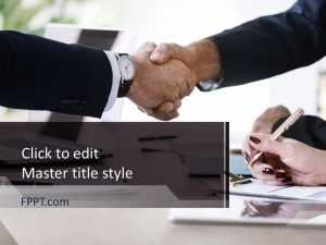 Business Handshake PowerPoint Template