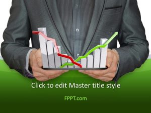 Business Man with Chart PowerPoint Template