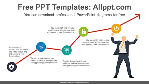 Business rising arrow PowerPoint Template