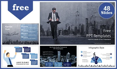 Businessman Cityscape PowerPoint Templates