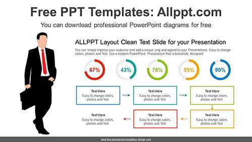 Businessman Doughnut Charts PowerPoint Diagram