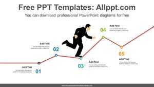Businessman Rising Chart PowerPoint Diagram