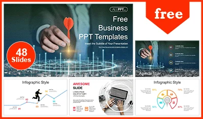 Businessman Target Marketing PowerPoint Templates