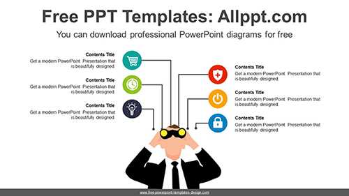Businessman Telescope PowerPoint Diagram