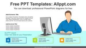 Businessman Using Computer PPT Diagram