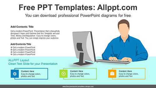 Businessman Using Computer PPT Diagram
