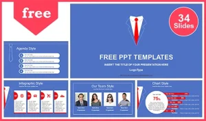 Businessman’s Red Tie PowerPoint Template