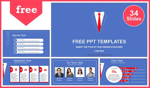 Businessman’s Red Tie PowerPoint Template