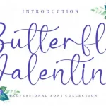 Butterfly Valentine Calligraphy Font
