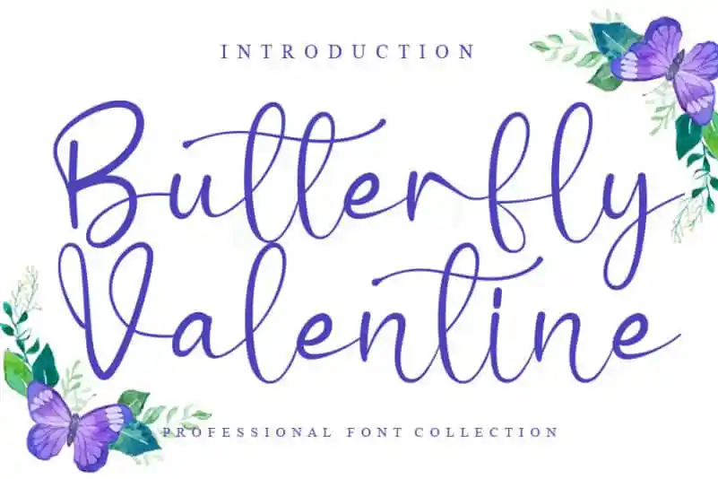 Butterfly Valentine Calligraphy Font