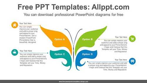 Butterfly Wing PowerPoint Diagram