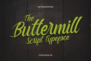 Buttermill Fancy Script Typeface