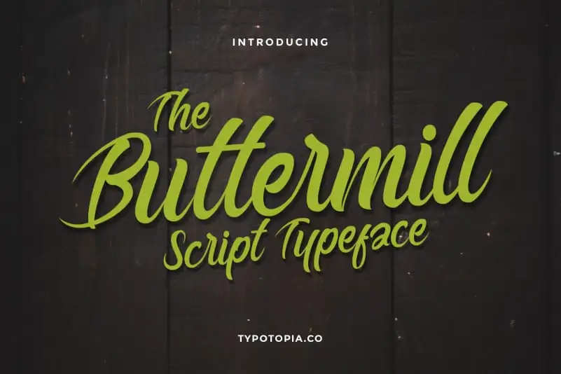 Buttermill Fancy Script Typeface