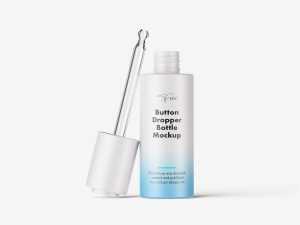Button dropper bottle mockup