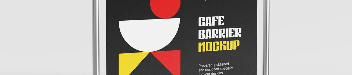 Cafe barrier mockup - Instant Download