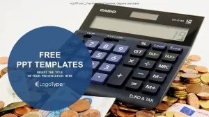 Calculator and euro banknotes PowerPoint Templates